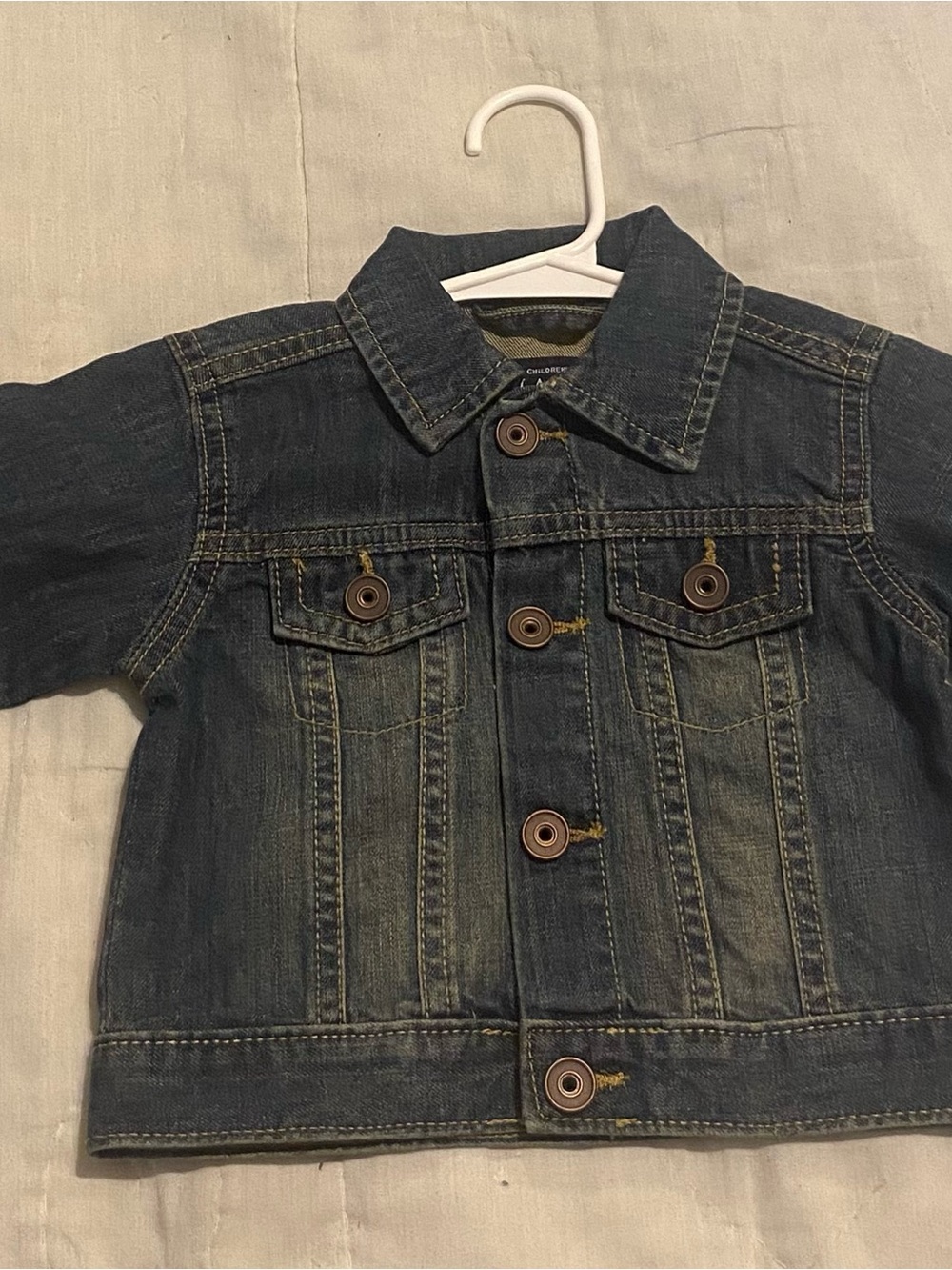 The Children's Place Dark Blue Denim Jacket - Button-Front